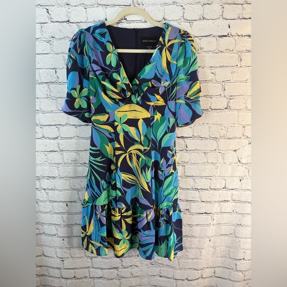 Floral V-Neck Dress - Multicolor - Picture 1 of 3